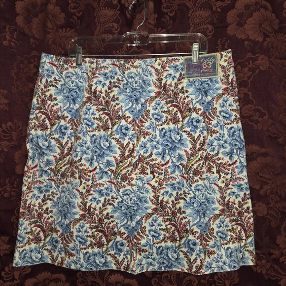 Oilily Jean Styled Floral Skirt Woman's Size 44 US Size 10-12 NWT - Picture 3 of 9